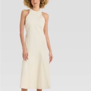 Elegant Cream Sleeveless Dress